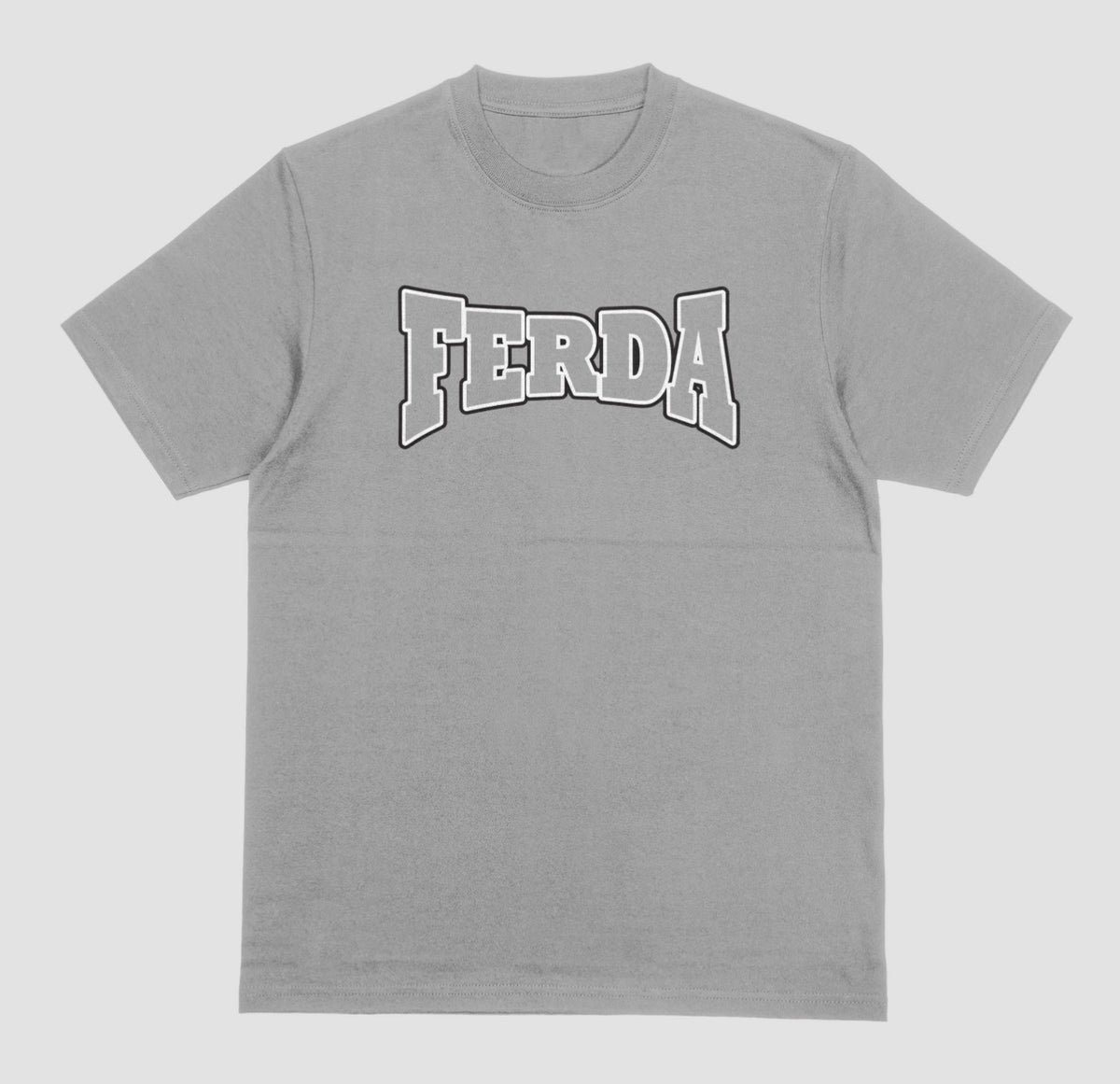 A grey FERDA crewneck t-shirt
