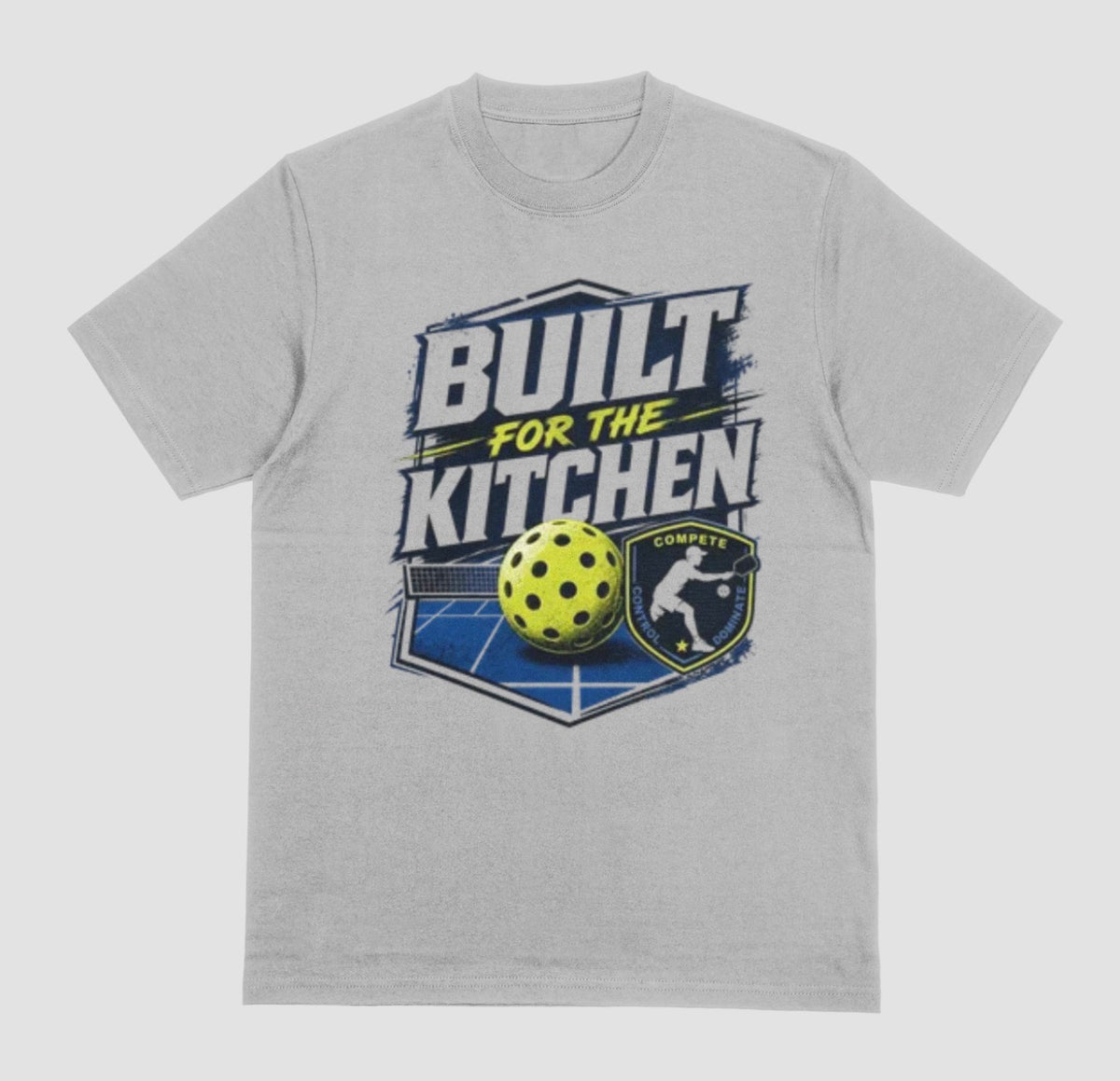 Built for the Kitchen pickleball graphic t-shirt in grey