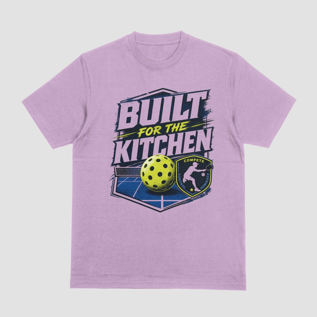 Built for the Kitchen pickleball graphic t-shirt in lilac