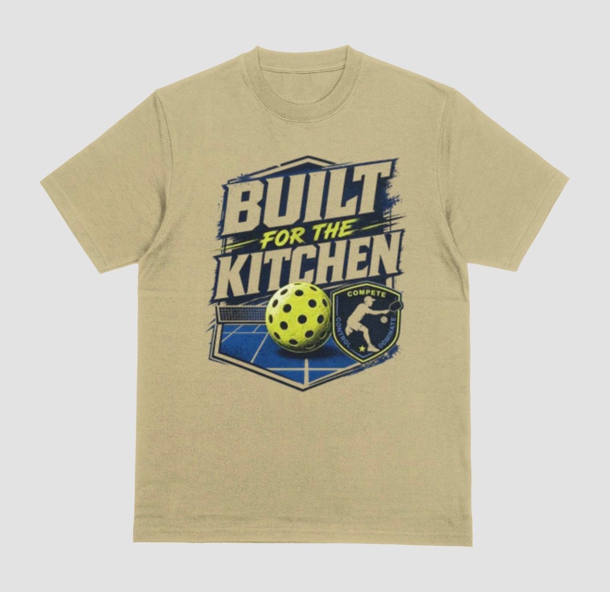 Built for the Kitchen pickleball graphic t-shirt in sand