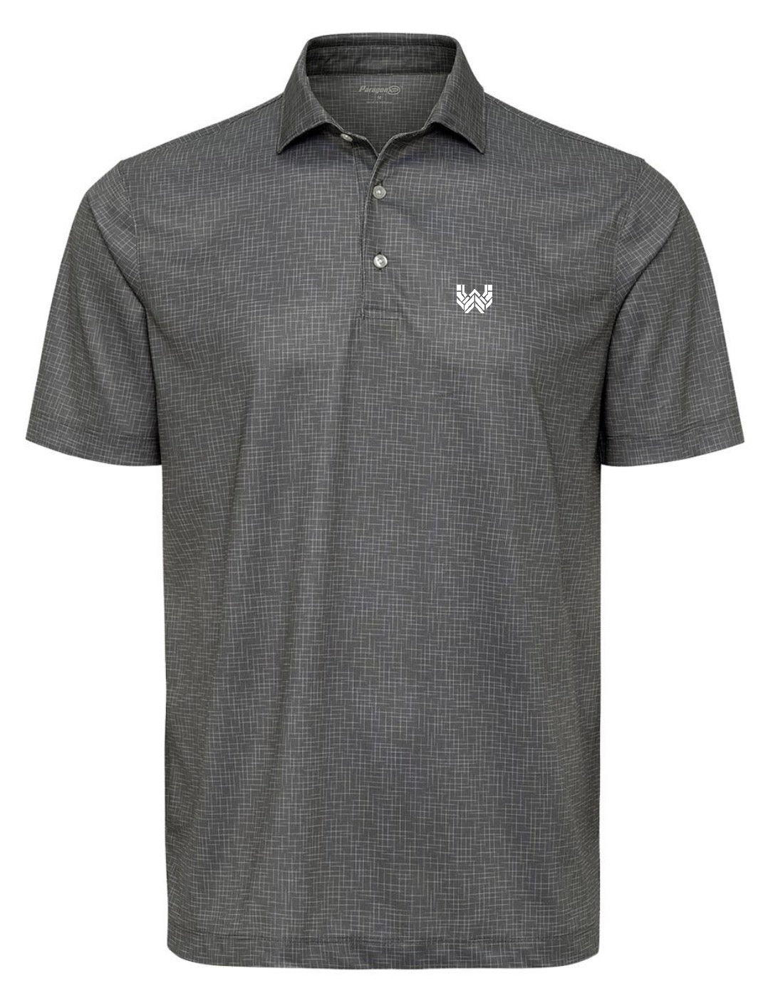 Where We Play Apparel W Logo Premium Performance Golf Polo in dark grey