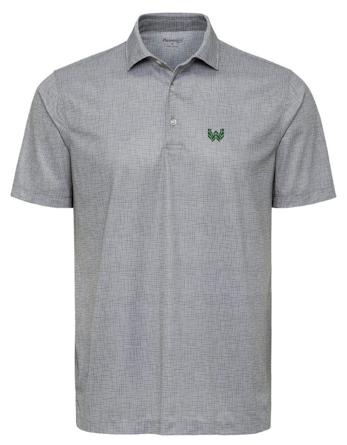Where We Play Apparel W Logo Premium Performance Golf Polo in cool grey