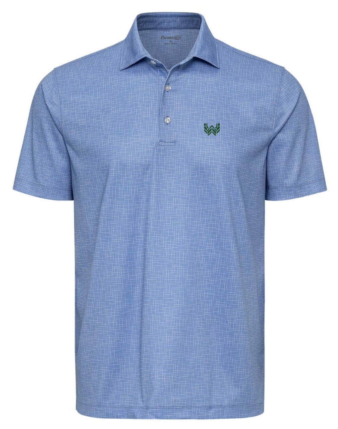 Where We Play Apparel W Logo Premium Performance Golf Polo in blue sky