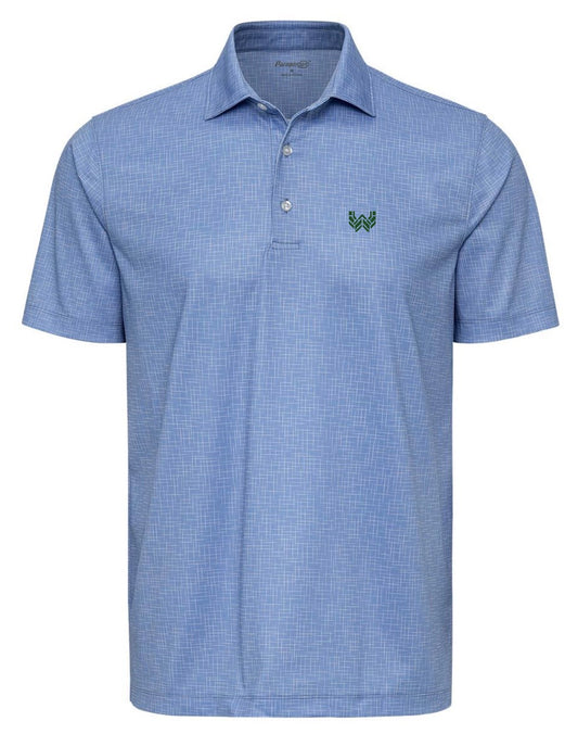 Where We Play Apparel W Logo Premium Performance Golf Polo in blue sky